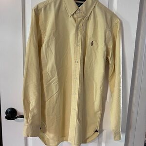 Ralph Lauren Men's Light Yellow Button Down Shirt